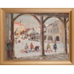 Franciszek KMITA (1926–2013), Winter in the Market Square in Kazimierz