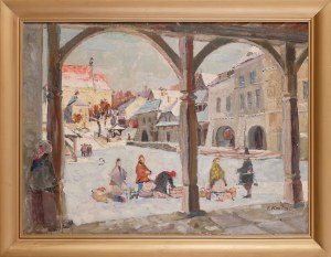 Franciszek KMITA (1926-2013), Zima na rynku w Kazimierzu