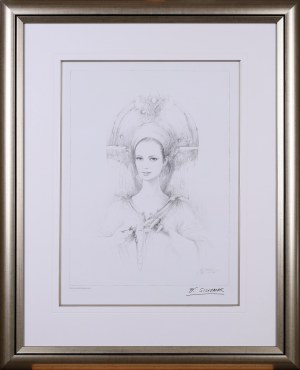 Wojciech SIUDMAK (ur. 1942), Dama nawlekające perły, 2018
