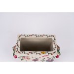 Polychrome porcelain flowerpot decorated with floral motifs