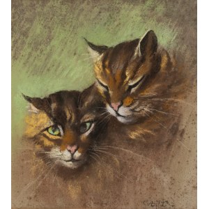 Scuola napoletana del XX secolo, Couple of cats