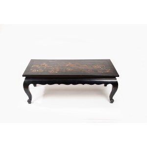 Oriental lacquered wood panel, 19th century