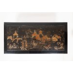 Oriental lacquered wood panel, 19th century
