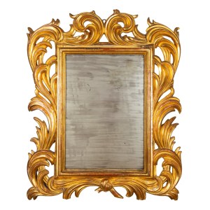 Carved and gilded wooden mirror, 19th century