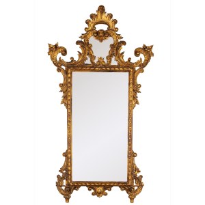 Carved and gilded wooden mirror, in style