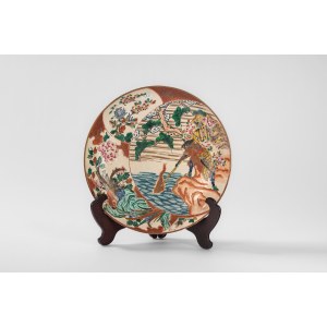 Large display plate, typical of the Kutani factory, Japan, Meiji period