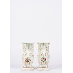 Pair of Louis-Philippe-style polychrome porcelain vases