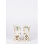 Pair of Louis-Philippe-style polychrome porcelain vases