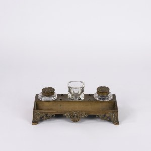 Gilded bronze inkwell, late 19th century