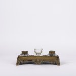 Gilded bronze inkwell, late 19th century