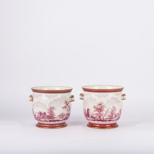 Pair of Sèvres porcelain cachepots