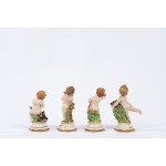 Four biscuit sculptures depicting allegories of the four seasons, made at the Capodimonte factory, 20th century
