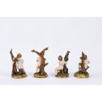 Four biscuit sculptures depicting allegories of the four seasons, Capodimonte manufacture, 20th century