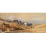 English School, 19th century, Two watercolors on paper depicting landscapes