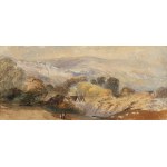English School, 19th century, Two watercolors on paper depicting landscapes