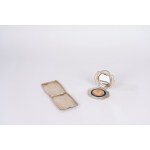 Silver-plated powder compact and cigarette case, early 20th century