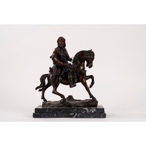 French school, 19th century, bronze sculpture depicting an Arab knight on horseback