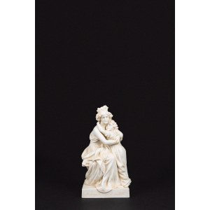 A biscuit sculpture group depicting Madame Le Brun with her daughter, early 20th century