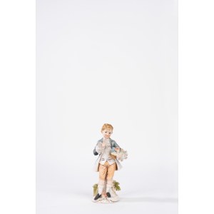 Polychrome ceramic pageboy, Capodimonte, 20th century
