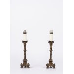 Pair of small brass candle holders