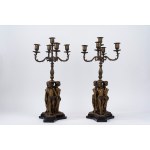 Pair of bronze candelabra, 20th century