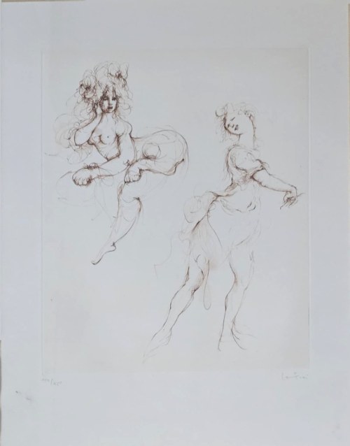 Leonor Fini (1907-1996), Brak tytułu (Para kobiet) z serii Regards