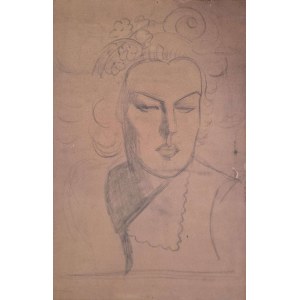 Henryk Berlewi (1894–1967), Skizze einer Frau mit Blumen im Haar