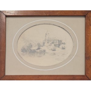 Stanisław Fabijański (1865-1947), Kościół nad wodą, Monachium, 1889