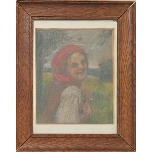 Kasper Żelechowski (1863-1942), Portret wiejskiej dziewczyny