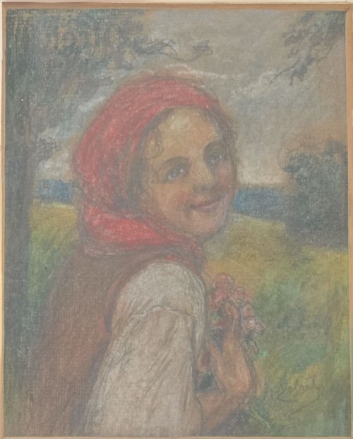 Kasper Żelechowski (1863-1942), Portret wiejskiej dziewczyny