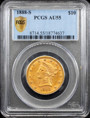 USA, 10 Dollars 1888, S, San Francisco