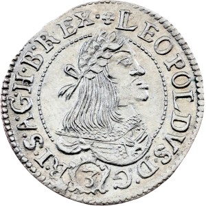 Leopold I., 3 Kreuzer 1661, KB, Kremnitz