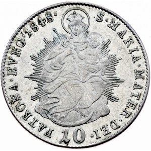 Ferdinand V., 10 kreuzerů, 1848, B, Kremnitz