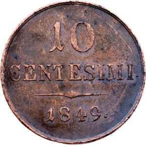 Franciszek Józef I, 10 centesimi, 1849 r., M, Mediolan