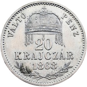 Franz Joseph I., 20 Krajczár 1868, KB, Kremnitz