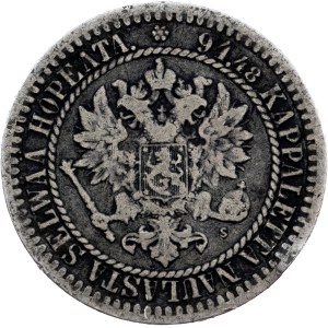 Finlande, 1 markka 1865, S, Helsinki