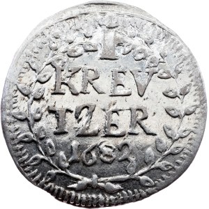 Germany, 1 Kreuzer 1682, IS, Darmstadt