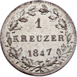 Germany, 1 Kreuzer 1847, Darmstadt