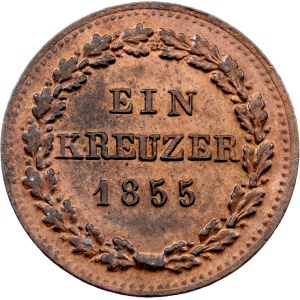 Germany, 1 Kreuzer 1855, Wiesbaden