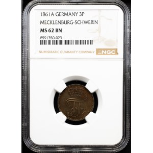 Germany, 3 Pfenninge 1861, A, Berlin