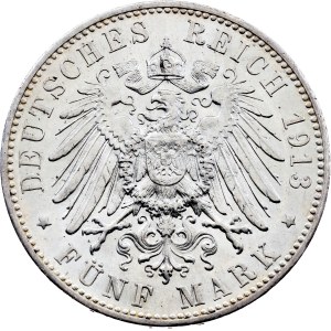 Germany, 5 Mark 1913, F, Stuttgart