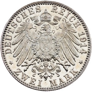 Allemagne, 2 marks 1914, D, Munich