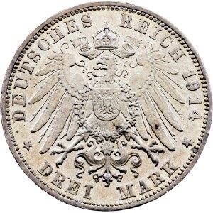 Germany, 3 Mark 1914, D, Munich