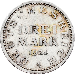 Germany, 3 Mark 1924, A, Berlin