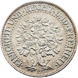 Germany, 5 Reichsmark 1927, E, Muldenhütten