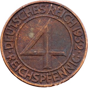 Germany, 4 Reichspfennig 1932, A, Berlin