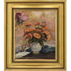 Ludwik GRABOWSKI (1884-1982), Nagietki w wazonie