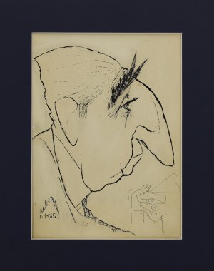 Julian ŻEBROWSKI (1915-2002), Prof. Zbigniew Drzewiecki - karykatura, 1965