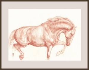 Ewa Jaworska, Sanguine equine 17 i 18 (dyptyk), 2025