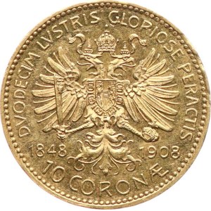Impero austro-ungarico, Francesco Giuseppe I (1848-1916). - 10 K 1908 (moneta commemorativa per i 60 anni di regno)